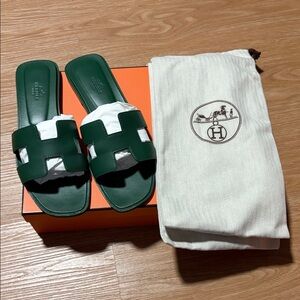 Hermes Orans - Vert Electrique - Size 38.5